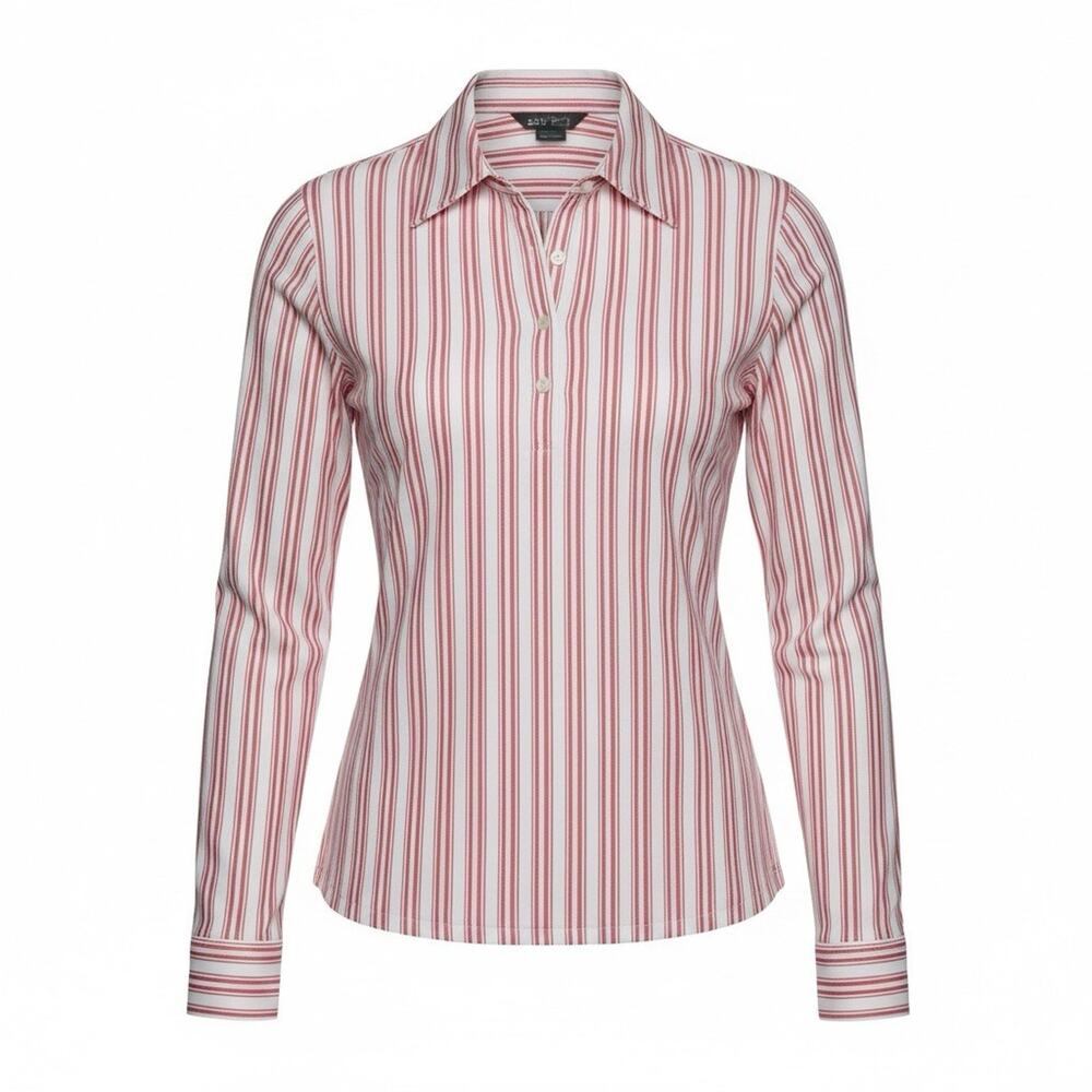 EDDIE BAUER Womens XS Long Sleeve Button Down Wrinkle Resistant Shirt Pink A111